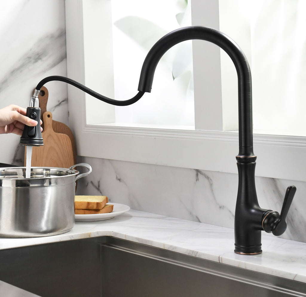 Okeanis FlexLine - Mitigeur cuisine extractible Alu brossé