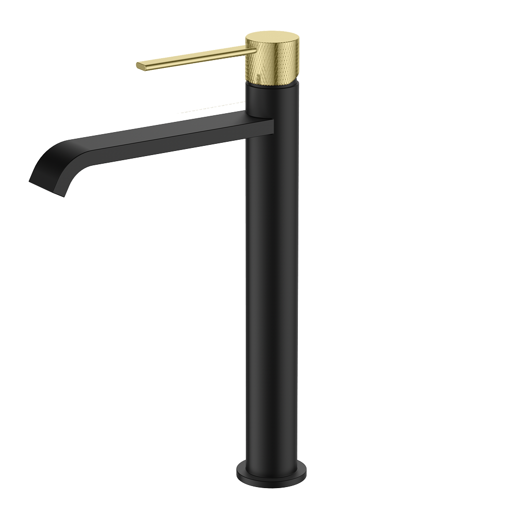 HydraFlow SoftJet - Mitigeur lavabo haut - noir & or